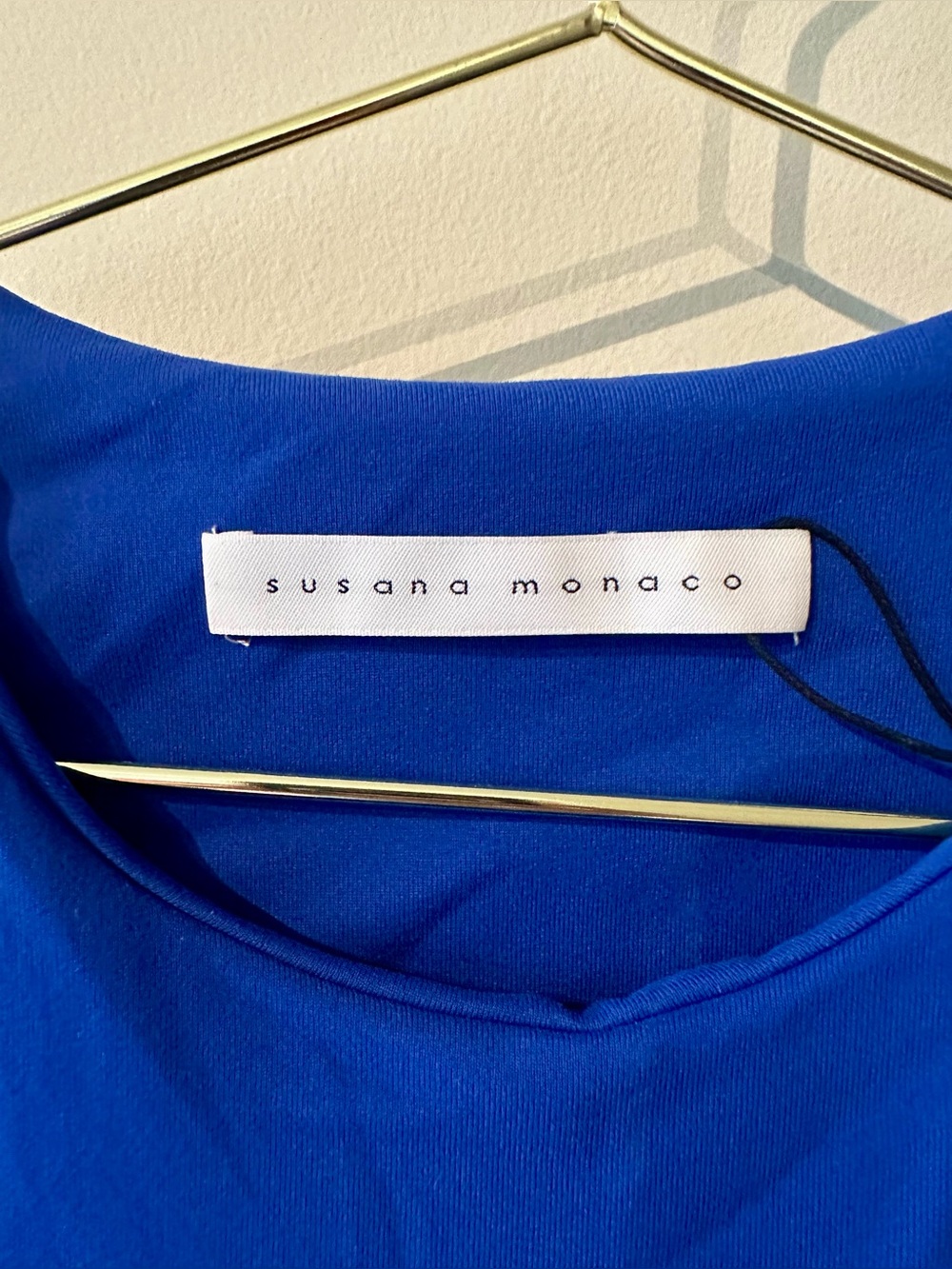 Susana Monaco Crew Short Sleeve Dress in Nocturnal Blue size Medium New with tag - Picture 4 of 6
